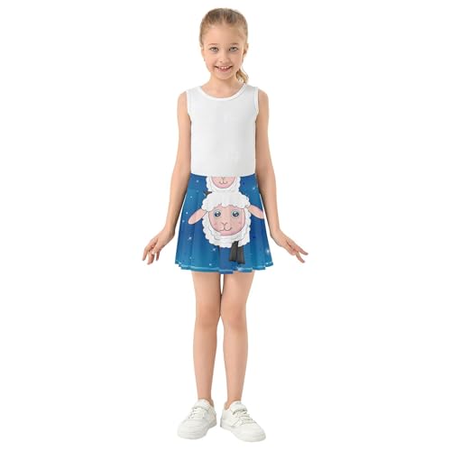 Joisal Girls' Shorts Athletic Skorts Cute Sheep Stars Blue Tennis Skirts Kids Cute Comfy Flowy Skort 3t3