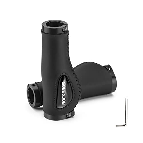 ROCKBROS Bike Handle Grips Ergonomics Design Soft Gel Dual Lock on Bicycle Handlebar Grips for Mountain MTB MBX Bike Electric Scooter