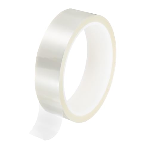 Image of uxcell Clear Heat Tape, 1 Roll 25mmx33m 108ft High Temperature Heat Resistant Tape for Sublimation,Heat Vinyl Press,Heat Transfer, Circuit Board, No Residue