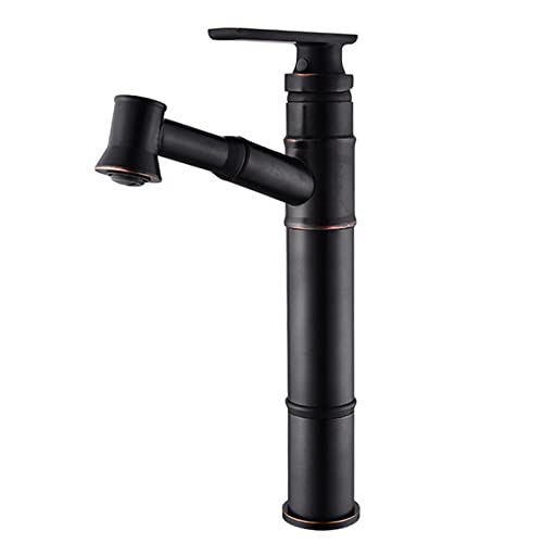 Grifo para lavabo de baño monomando extraíble negro mate sobre cubierta 2