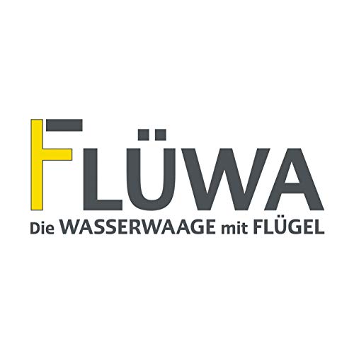 Foto von FLÜWA Wasserwaage mit Flügel 60 cm | Mit aufgedrucktem Winkelmesser (45° & 90°) & magnetischer Unterseite | Ausklappbarer Flügel zum gleichzeitigen Nivellieren in zwei Richtungen