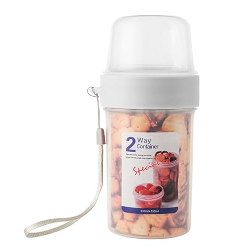 Enforose El contenedor de alimentos de 2 capas portátil de 2 capas sellado hermético para yogurt, ensalada, frutas y bocadillos. Ideal para las comidas, picnics y almuerzos en el trabajo o