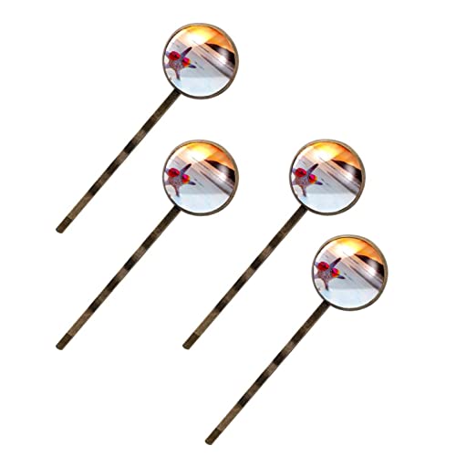 Barrettes à cheveux femme motif coucher de soleil et étoile de mer pour mariage (Lot de 4)