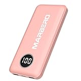 MARBERO Power Bank, Portable Charger, 10,000mAh Battery Pack with Fast Charging USB-A and USB-C for Smartphone Ipad Laptop(Pink)