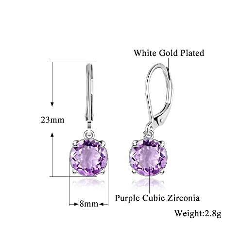 CiNily Leverback Dangle Earrings Created Crystal Drop Earrings Gold Plated Jewelry Gift for Women Girls 8mm3