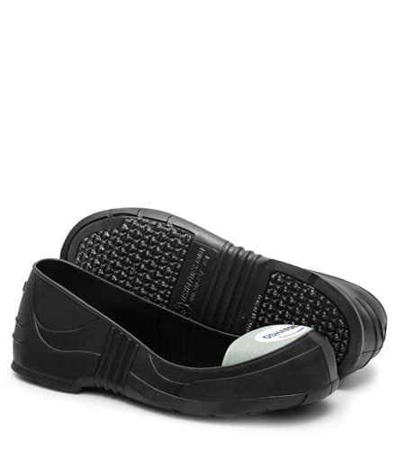 Oshatoes Metal-Free PVC Overshoes with Composite Safety Toes Slip-Resistant Toe Cap Safety Shoe Covers for Visitors & Temporary Workers, White, US Shoe Size : Men's 5-6, Women's 6-7 (X-S...