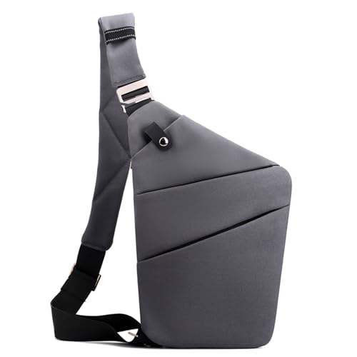 Vensivy Sling Crossbody Bags Anti-thief Slim Personal Flex Bag Safe Purse Bags for Women Men Waterproof (Dark Grey, Left)