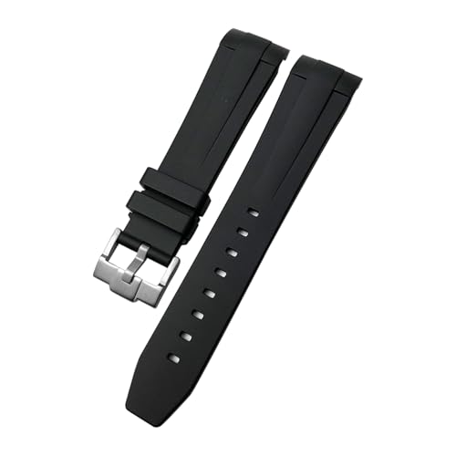 Bracelet caoutchouc 21mm noir de qualité supérieure avec boucle - 6