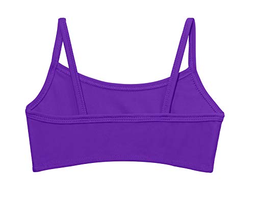 Image of Made in USA Girls Flounce Bikini Top UPF50+ Sun Protection Toddler Bathing Suit Rash Guard for Beach Pool Swimwear