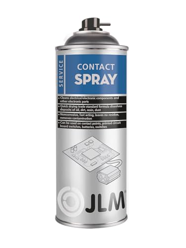 Pulizia efficace: lo spray a contatto JLM rimuove sporco, grasso e ossidazione di contatti elettrici e connettori, garantisce una conduttività elettrica ottimale e previene il deterioramento del segnale.