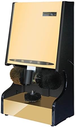 Electric Shoe Polisher, Automatic Induction Dust Removal Treatment Shoes Cleaning Brush Kit Suitable for Hotel Entrance Hall Sales Center Club,Double Motor (Dragon Claw Black) (Titanium Gold)