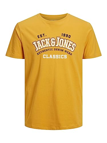 Jack & Jones Jjelogo tee SS O-Cuello 2 Col Aw23 Sn Camiseta, Honey Gold, L para Hombre