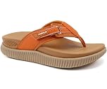 KuaiLu Womens Orthopedic Flip Flops with Arch Support Plantar Fasciitis Walking Sandals For Women Ladies Athletic Thick Cushion Recovery Sandals Slip On Indoor Outdoor Summer Casual Khaki UK 5