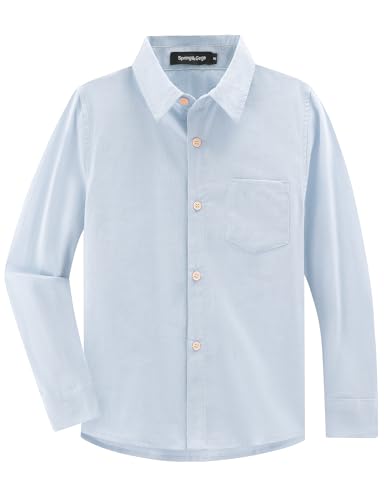 Spring&Gege Boys' Long Sleeve Linen Textured Button Down Shirts Summer Beach Shirt Soild2