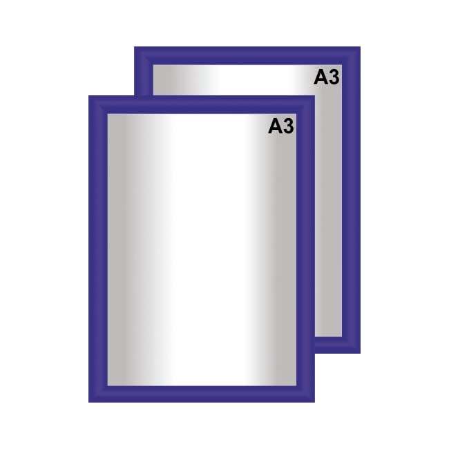 Snap Poster Frames | Certificate Photo Display | Clip Poster Holders for Retail And Advertising Displays | Notice Sign Board Frame for Walls (Blue Colour) (2, A3 (297 x 420mm))