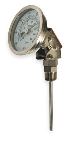Bimetal Thermom, 5 in Dial, -20 to 120F
