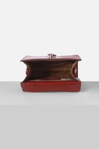 Image of Allen Solly Brown PU Structured Satchel