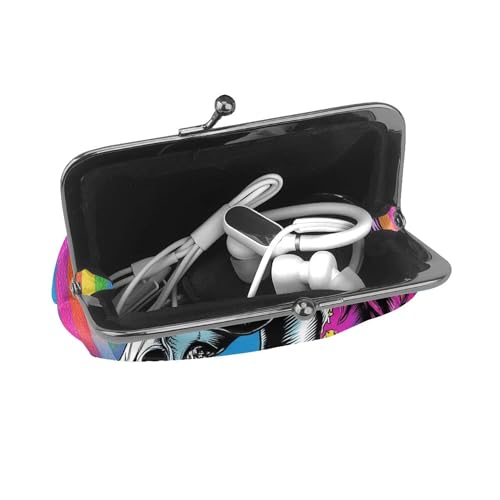 Coin Purse Vintage Pouch Buckle Clutch Bag Halloween rainbow Unicorns Zombie (1) Kiss-lock Change Purse Clasp Closure Wallets For Women4