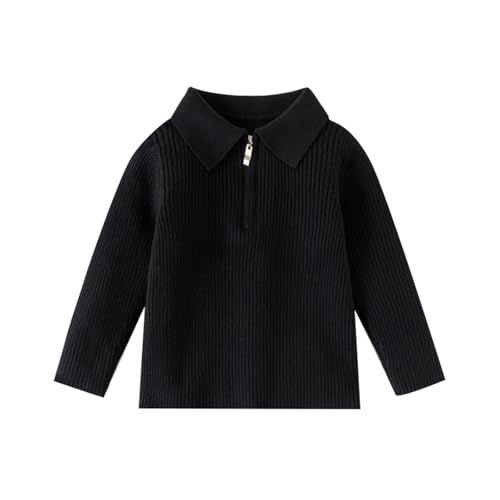 Boys Girls Argyle Sweaters Half Zip Flip Collar Long Sleeve Pullover Sweater Cable Knit Uniform Sweater Fall Winter Clothes