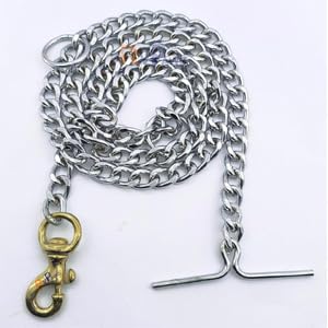 Pups&Pets Durable & Heavy Duty Diamond Cut Dog Chain Grinder No.8 Heavy Weight Dogs Leash Heavy Duty Dog Chain with Brass Hook (L - 63 inch) for Large Breed Dog (B09QXCDWGZ) Amazon Price History, Amazon Price Tracker