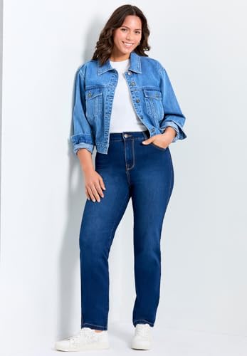 Women's Plus Size Tall Butter Denim Straight Leg Jean3