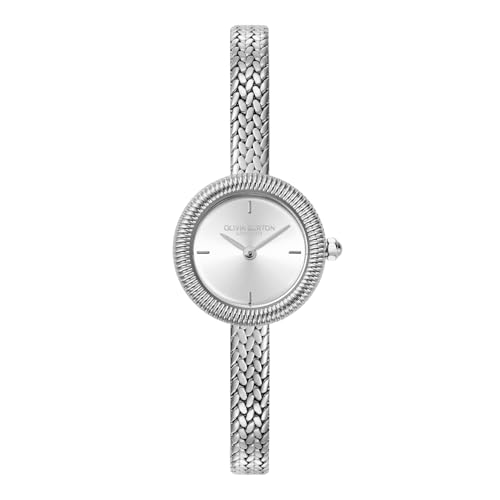 Olivia Burton Women's Finery Stainless Steel Quartz Basic Mini Watch, 24000278, Silver White, 20 mm