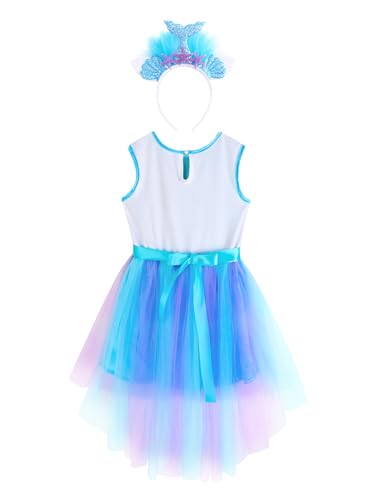 Girls Tutu Dress Unicorn Mermaid Tulle Summer Party Sleeveless Dresses2