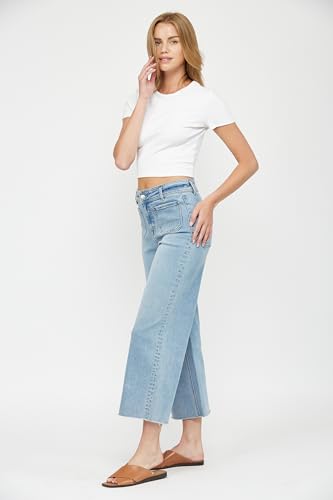 SALT TREE Mica Denim - Cropped Wide Leg with Front Pocket Jeans - MBE-W6043