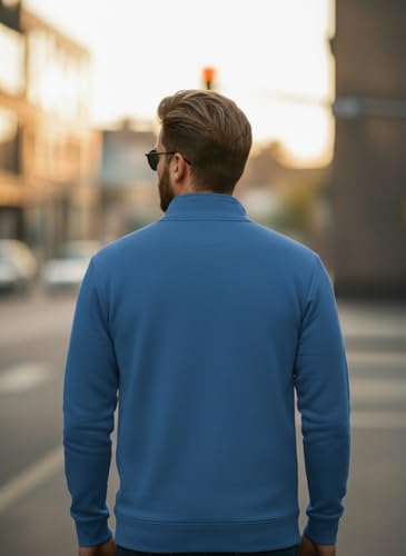 Image of Mack Jonney Men's Fleece Half-Zip High Neck Sweatshirt | Warm & Stylish Winter Wear -JM4380