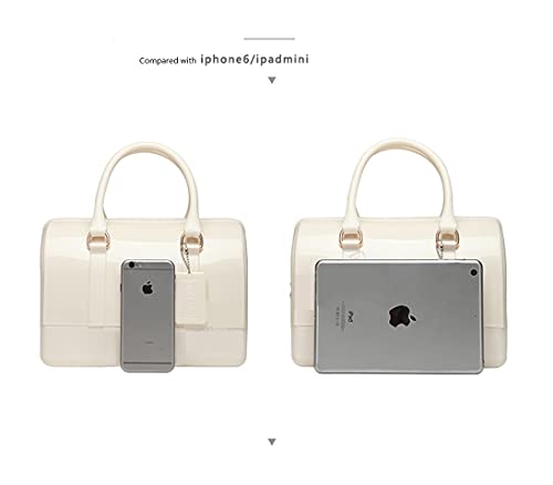 Image of Ladies Summer Jelly Pillow-shaped Top Handle Handbag Candy Color Transparent Crystal Purse