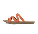 Soda ISABEL ~ Women Fashion Comfortable Slip On Flat Cross bands Toe Ring Fashion Sandals (Orange, 5.5)