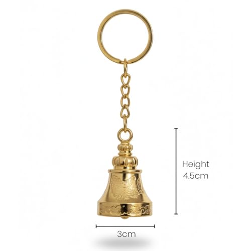 Image of OTTAVO Guardian Bell Keychain, Oxidized Copper, Tibetan Style, 5 cm Height, Good Luck Charm
