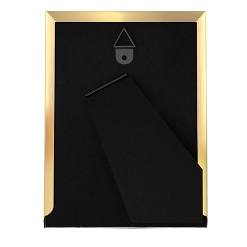 Image of eletecpro 2.5x3.5 Enamel Picture Frame Set of 2 with Real Glass Cover, Photo Frame with Gold Metal Edge, Horizontal and Vertical Display Pictures 2.5 by 3.5 for Tabletop and Wall Decor, Navy