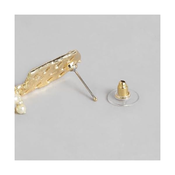 Gehena By Estele Gold Plated Traditional Meenakari Jhumka Earrings with Pearl Beaded Earrings for Girl's and Women - Image 8