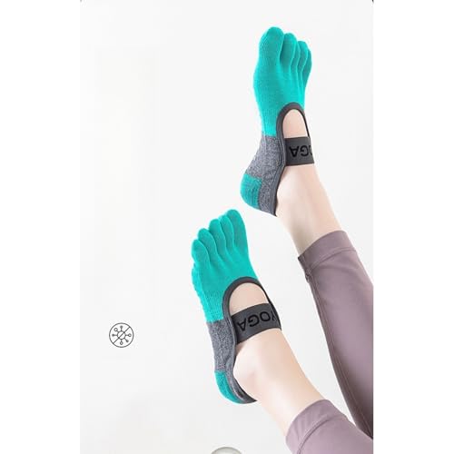 Women Yoga Pilates Socks with Grips Non Slip Full Toe for Summer Thin Series 42