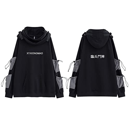 XYXIONGMAO Streetwear Techwear Hoodie Tactical Mens Black Urban Hip Hop Japanese Sweatshirt4