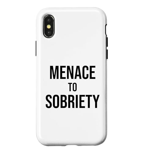 Menace to Sobriety Anniversary Mens Womens Sober AA Recovery �X�}�z�P�[�X iPhone X/XS �p