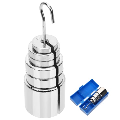 Pesas ranuradas de laboratorio J11022 de acero plata con colgador de 350g para física