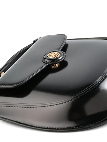 Tory Burch Women's Robinson Spazzolato Small Leather Flap Bag Black Handbag2