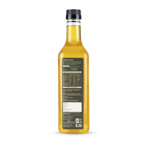 Image of Two Brothers Organic Farms India's Only Certified Glyphosate Free Sunflower Oil I Cold-Pressed (1L) | Rich in Omega-6 & Natural Antioxidants | Pure, Single-Filtered | Ideal for Frying, Sauteing & Tadka