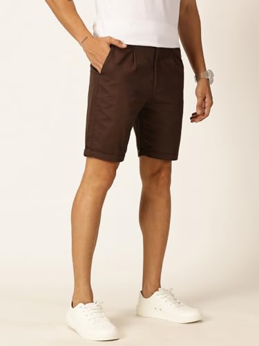 Image of Thomas Scott Men's | Solid | Mid Rise | Light Weight | 100% Cotton | Casual | Chino | Shorts for Men