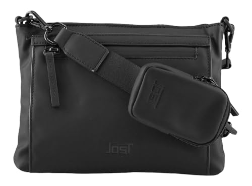 JOST bolso bandolera Halmstad negro de hombro en cuero minimalista urbano