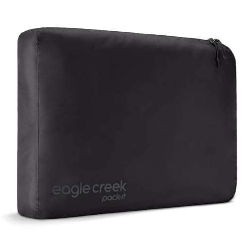 Eagle Creek Pack-It Isolate Cube - Lightweight Clothes Packing Cube for Maximizing Luggage Space - Angled Zippered Opening - Convenient Top Handle - Water-Resistant - Large - Black4