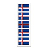 [コッキス] フェイス シール/北欧 の 国旗 5枚/1シート ＜ 肌にやさしい タイプ ＞ (アイスランド)