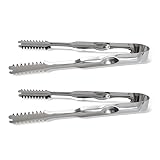 2 Pieces 7-inch Stainless Steel Ice Tongs for Cube Pliers Candy Appetizers Serving Clip Dishwasher S