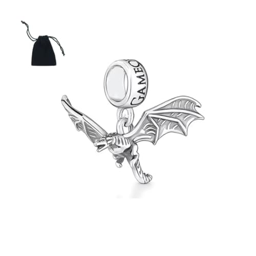 Image of Dragon Charm, House of The-Dragon Charm, S925 Sterling Silver, Fits Pandora & European Bracelets, Dangle