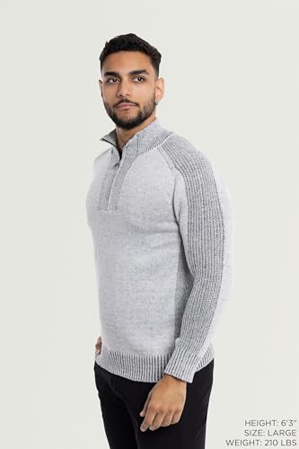 X RAY Mens Quarter Zip Pullover Sweater, Slim Fit Knit Long Sleeve Polo Quarter Zip Pullover Golf Sweatshirt for Men2