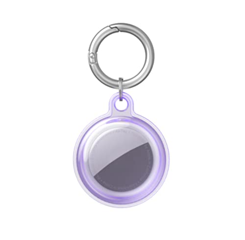 Support en silicone pour Apple AirTag, étui étanche en silicone avec porte-clés, facile à utiliser et à nettoyer, s'adapte parfaitement aux chiens Apple et chats AirTag (violet) Cover