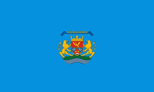Drapeau Tiszaújváros résistant pour mât extérieur au format paysage - 2