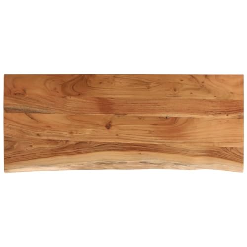 vidaXL Tischplatte, Rechteckig Holzplatte mit Baumkante, Holztischplatte Möbelplatte für Beistelltisch Bartisch, Platte Massivholzplatte Ersatzplatte, 100x40x3,8cm Massivholz Akazie